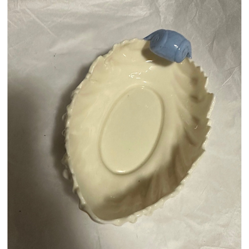 LENOX Porcelain ACANTHUS Leaf Nautilus Shell Candy Dish Bowl 9" Green Mark